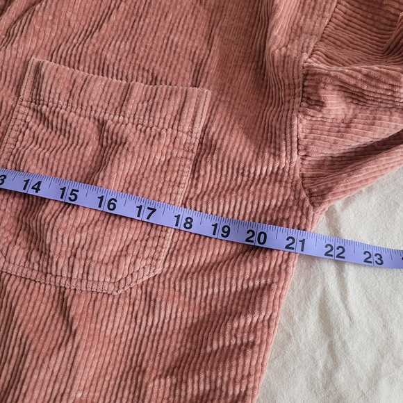 American Eagle Outfitters Corduroy Cropped Shirt Jacket Size S Salmon Dusty Pink - Picture 5 of 7